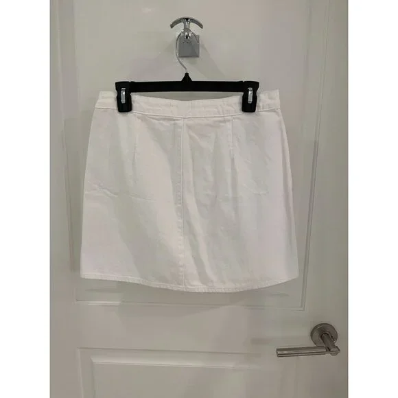 NWOT L'Agence Kris White Denim Jean Mini Skirt in Blanc Size 28 - Picture 8 of 10